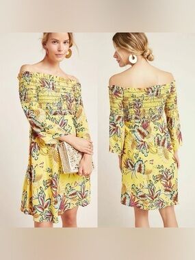 Anthropologie x FARM RIO Bria Smocked Off the Shoulder Dress